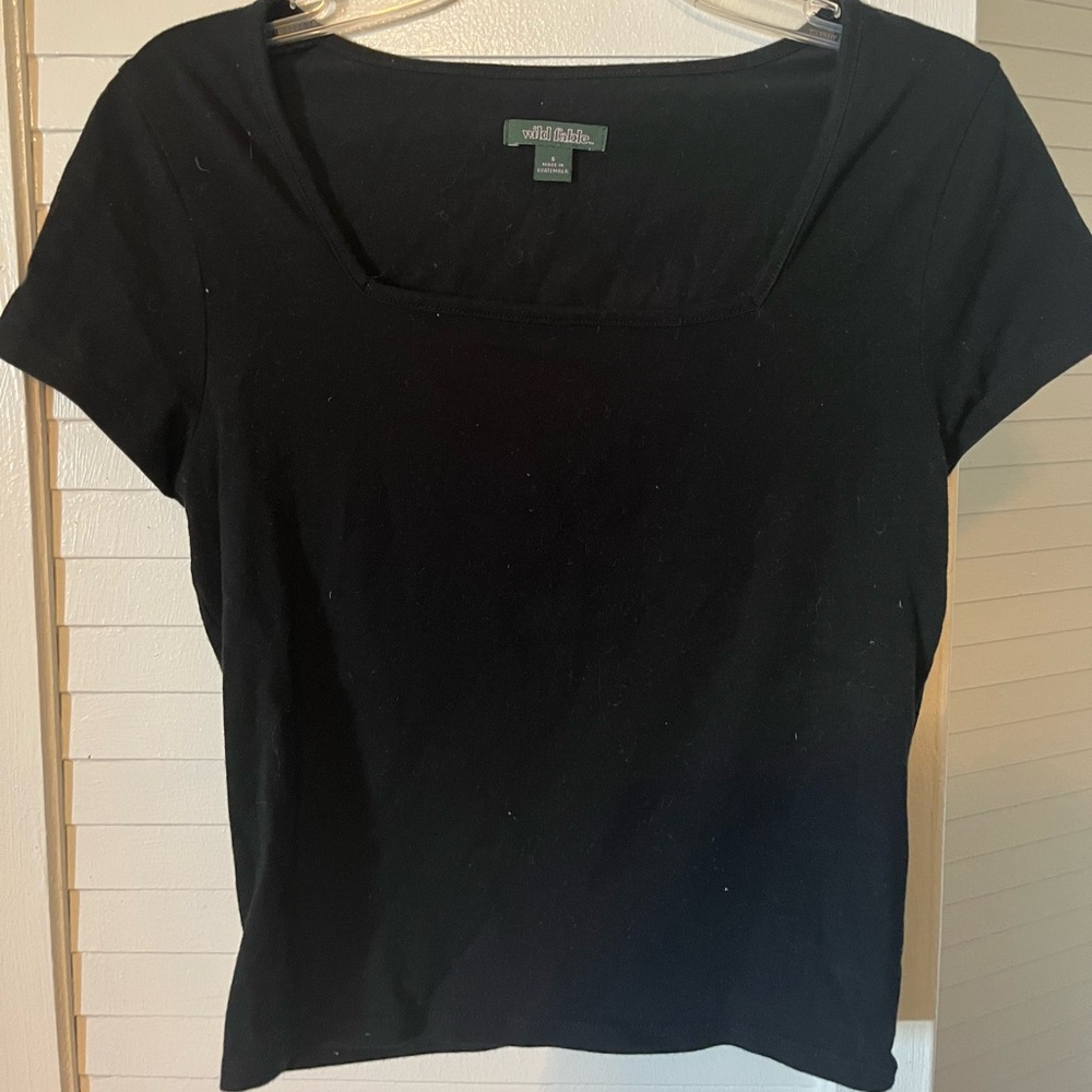 Wild fable square neck black top